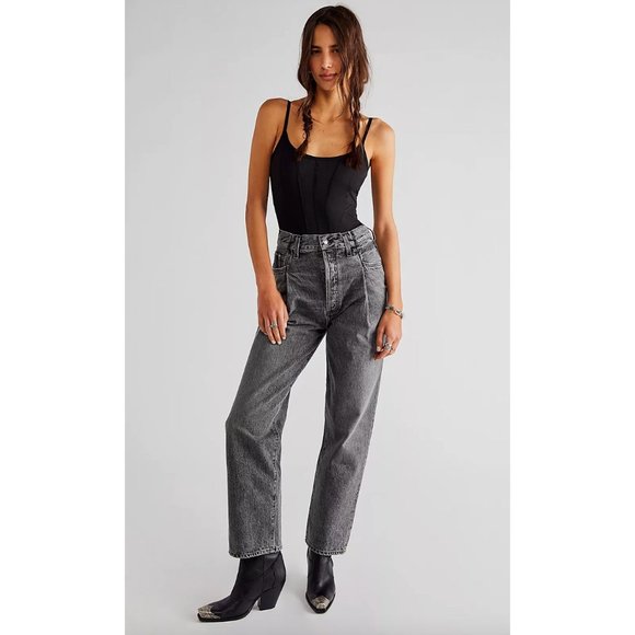 Free People Agolde Fold Waistband Jeans Straight Leg Jeans Size 27 in Tune